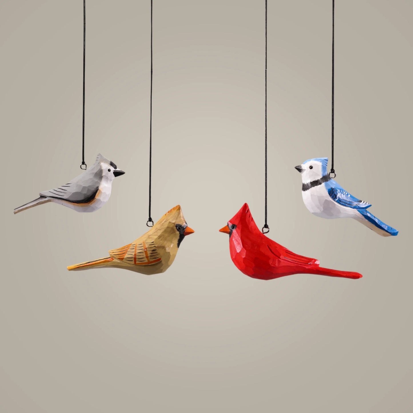 Set of 4 American Bird Ornaments