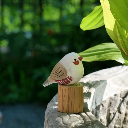 White Zebra Finch #20 + Stand