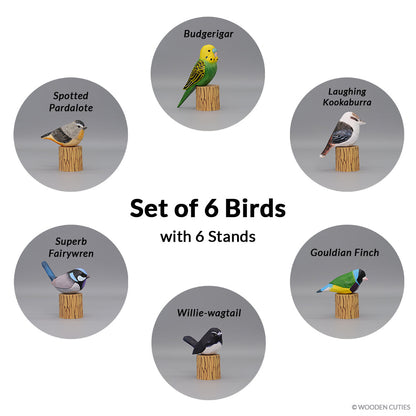 Set of 6 Birds + 6 Stands