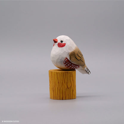 White Zebra Finch #20 + Stand