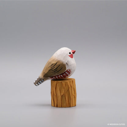 White Zebra Finch #20 + Stand